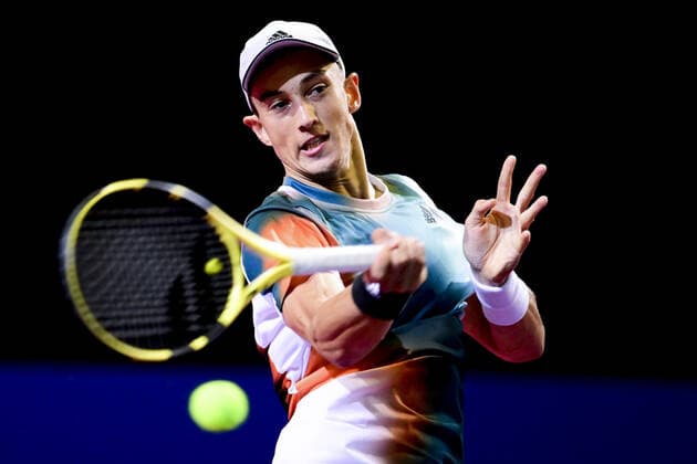 Antoine Hoang (Fra) TENNIS : Open Sud de France 2022 - Montpellier - 29 01 2022 JBAutissier Panoramic 