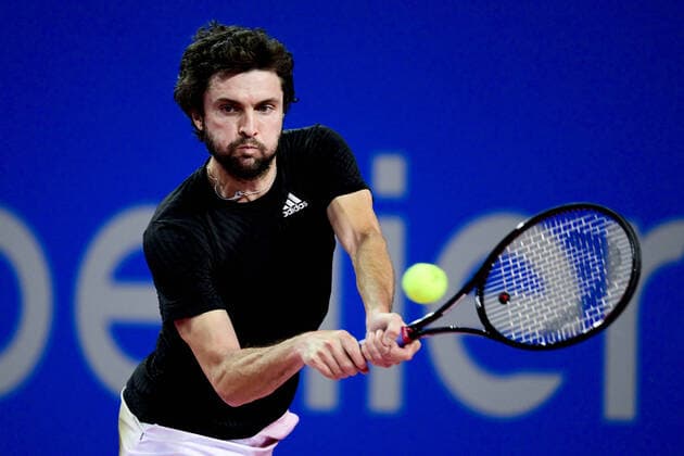 Gilles Simon (Fra) TENNIS : Open Sud de France 2022 - Montpellier - 29 01 2022 JBAutissier Panoramic 