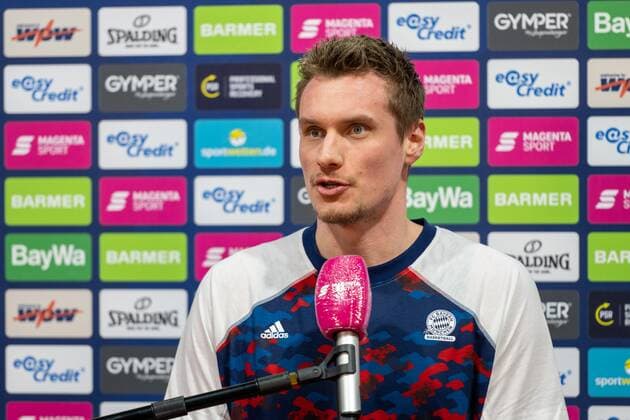 Leon Radosevic 43 (FC Bayern) im Interview, FC Bayern Basketball vs. medi Bayreuth, easyCredit BBL, 30.01.2022 Muenchen Bayern Deutschland