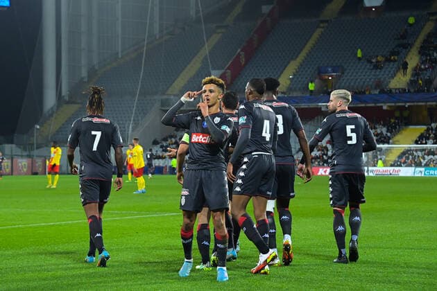 Joie des joueurs de l equipe Monaco apres le but de Dip Sofiane ( 11 - Monaco ) - FOOTBALL : Lens vs Monaco - Coupe de France - 30 01 2022 FedericoPestellini Panoramic 