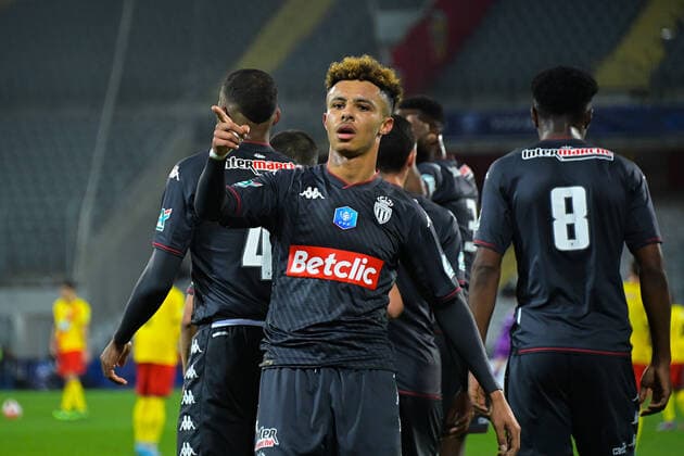 Joie des joueurs de l equipe Monaco apres le but de Dip Sofiane ( 11 - Monaco ) - FOOTBALL : Lens vs Monaco - Coupe de France - 30 01 2022 FedericoPestellini Panoramic 