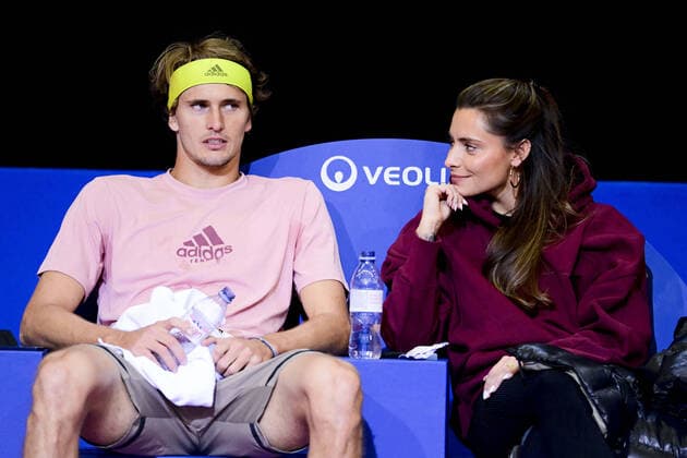 Sport Bilder des Tages Alexander Zverev (Ger) et sa compagne le mannequin allemand Sophia Thomalla TENNIS : Open Sud de France 2022 - Montpellier - 30 01 2022 JBAutissier Panoramic 