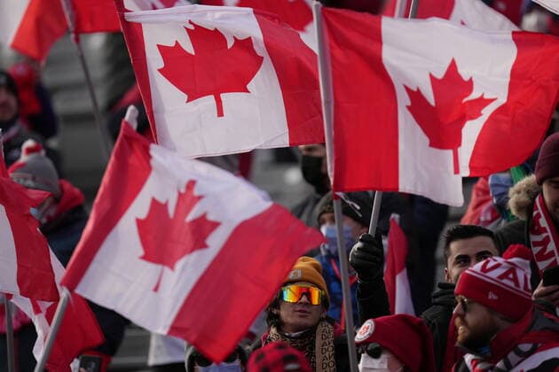 January 30, 2022, Hamilton, ON, CANADA: Canada fans cheer as Canada plays the USA during men s first half World Cup Qualifier at sold out Tim Hortons Field in Hamilton, Ontario on Sunday Jan. 30, 2022. Canada News - January 30, 2022  - ZUMAc35_ 20220130_zaf_c35_060 Copyright: xNathanxDenettex