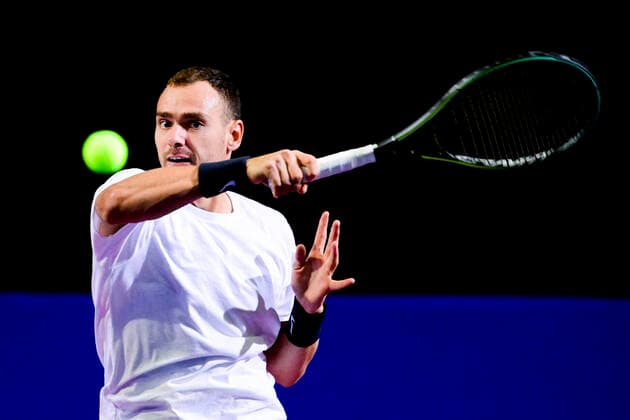 Roman Safiullin (Rus) TENNIS : Open Sud de France 2022 - Montpellier - Qualifs - 31 01 2022 JBAutissier Panoramic 