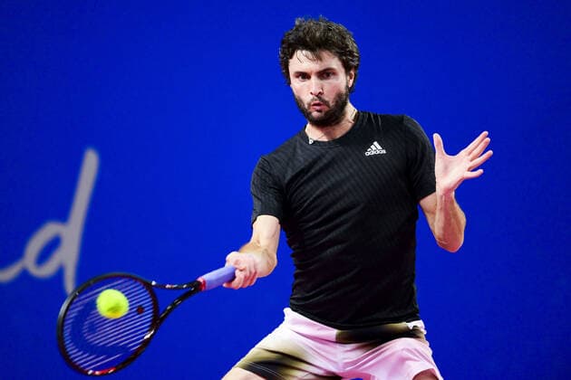 Gilles Simon (Fra) TENNIS : Open Sud de France 2022 - Montpellier - Qualifs - 31 01 2022 JBAutissier Panoramic 