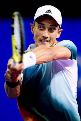 Antoine Hoang (Fra) TENNIS : Open Sud de France 2022 - Montpellier - Qualifs - 31 01 2022 JBAutissier Panoramic 