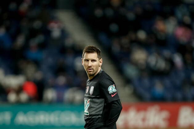 Lionel Messi (Paris Saint Germain) FOOTBALL : 8e finale de la Coupe de France - PSG vs OGC Nice - 31 01 2022 AurelienMorissard Panoramic 