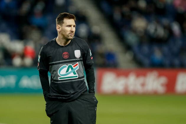 Lionel Messi (Paris Saint Germain) FOOTBALL : 8e finale de la Coupe de France - PSG vs OGC Nice - 31 01 2022 AurelienMorissard Panoramic 