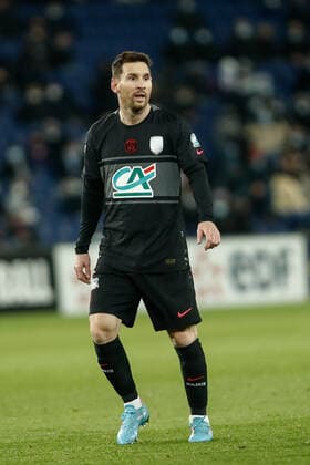 Lionel Messi (Paris Saint Germain) FOOTBALL : 8e finale de la Coupe de France - PSG vs OGC Nice - 31 01 2022 AurelienMorissard Panoramic 