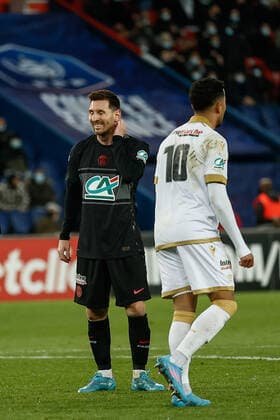 Lionel Messi (Paris Saint Germain) FOOTBALL : 8e finale de la Coupe de France - PSG vs OGC Nice - 31 01 2022 AurelienMorissard Panoramic 