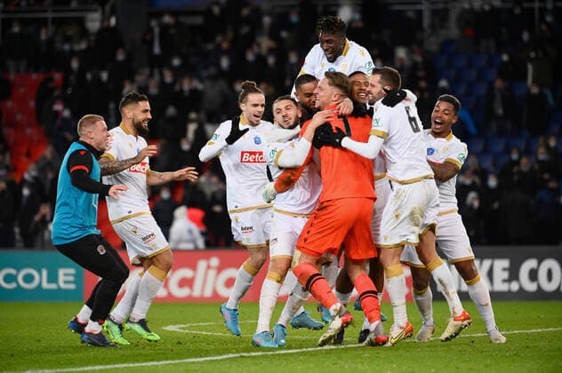 OGC Nice defeats Paris Saint Germain in a penalty shootout at the Parc des Princes in the 8th round of the French Cup on January 31, 2022.  JulienxMattiax xLexPictorium LePictorium_0258817