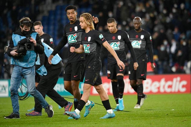 Disappointment of Xavi Simons after his missed penalty against marcin bulka, at the Parc des Princes, for the 8th Final of the French Cup, on January 31, 2022.  JulienxMattiax xLexPictorium LePictorium_0258819