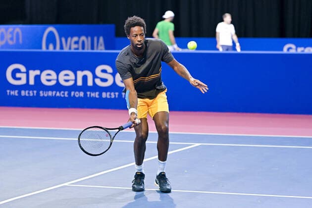 entrainement de Gael Monfils (Fra) TENNIS : Open Sud de France 2022 - Montpellier - 01 02 2022 JBAutissier Panoramic 