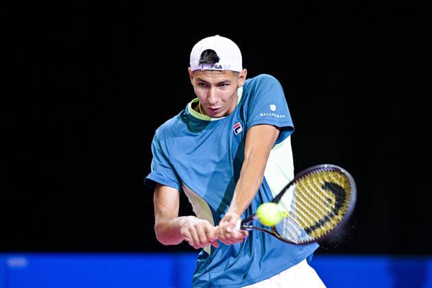 Alexei Popyrin (Aus) TENNIS : Open Sud de France 2022 - Montpellier - 01 02 2022 JBAutissier Panoramic 