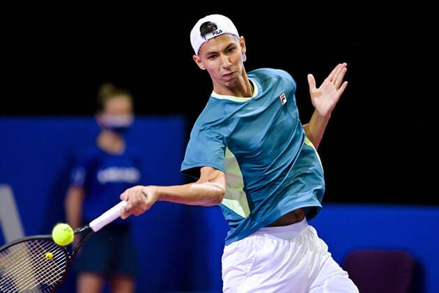 Alexei Popyrin (Aus) TENNIS : Open Sud de France 2022 - Montpellier - 01 02 2022 JBAutissier Panoramic 