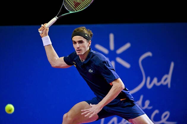 Pierre Hugues Herbert (Fra) TENNIS : Open Sud de France 2022 - Montpellier - 01 02 2022 JBAutissier Panoramic 