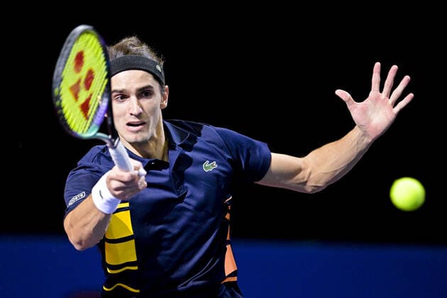 Pierre Hugues Herbert (Fra) TENNIS : Open Sud de France 2022 - Montpellier - 01 02 2022 JBAutissier Panoramic 