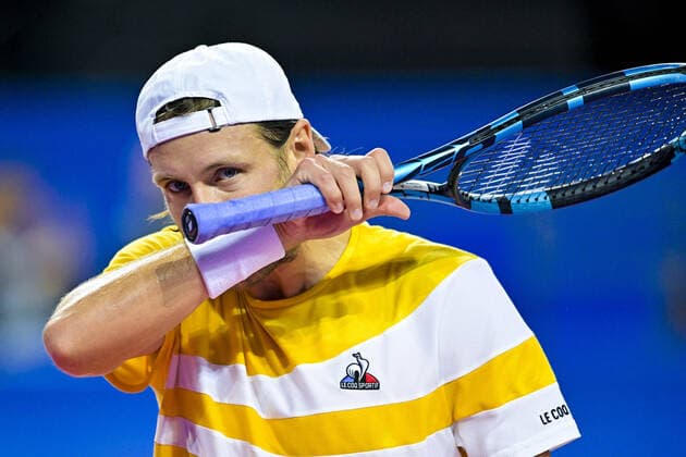 Lucas Pouille (Fra) TENNIS : Open Sud de France 2022 - Montpellier - 01 02 2022 JBAutissier Panoramic 