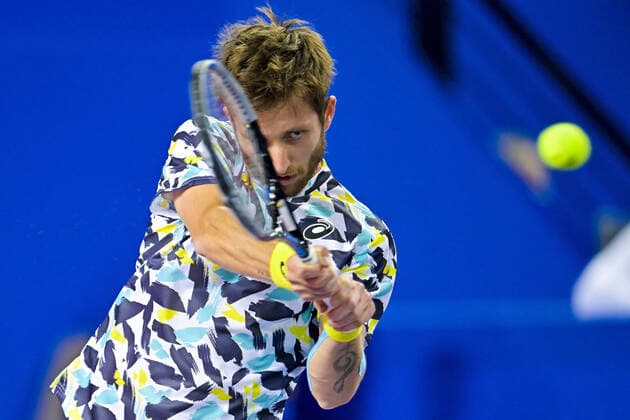 Corentin Moutet (Fra) TENNIS : Open Sud de France 2022 - Montpellier - 01 02 2022 JBAutissier Panoramic 