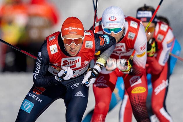 Eric FRENZEL (GER, SSV Geyer). Nordische Kombination, Gundersen 12,5 km Langlauf. Nordische Kombination FIS Weltcup der Maenner, Seefeld Triple, Saison 2021-2022, am 30.01.2022, in Seefeld, Oesterreich. Quelle Copyright Credit : Oryk HAIST *** Eric FRENZEL GER, SSV Geyer Nordic combined, Gundersen 12,5 km cross-country Nordic combined FIS Mens World Cup, Seefeld Triple, season 2021 2022, on 30 01 2022, in Seefeld, Austria Source Copyright Credit Oryk HAIST xx