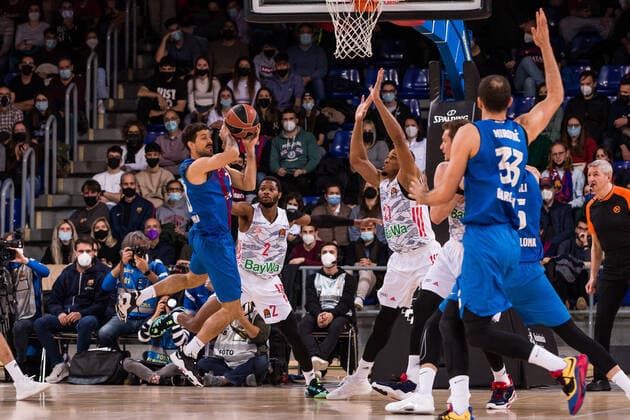 February 1, 2022, Barcelona, Barcelona, Spain: Nico Laprovittola of FC Barcelona, Barca in action during the Turkish Airlines EuroLeague match between FC Barcelona and FC Bayern Munich at Palau Blaugrana on February 01, 2022 in Barcelona, Spain. Barcelona Spain - ZUMAa181 20220201_zaa_a181_004 Copyright: xJavierxBorregox