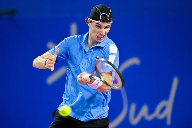 Ugo Humbert (Fra) TENNIS : Open Sud de France 2022 - Montpellier - 01 02 2022 JBAutissier Panoramic 