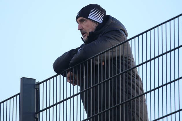 Sport Bilder des Tages Moenchengladbach, Deutschland 02. Februar 2022: Regionalliga West - 2021 2022 - Bor. Moenchengladbach U23 vs. Fortuna Duesseldorf U23 Trainer Adi Huetter Hütter (BMG) Fohlenplatz Nordrhein Westfalen Copyright: xFotostandx xVanxderxVeldenx