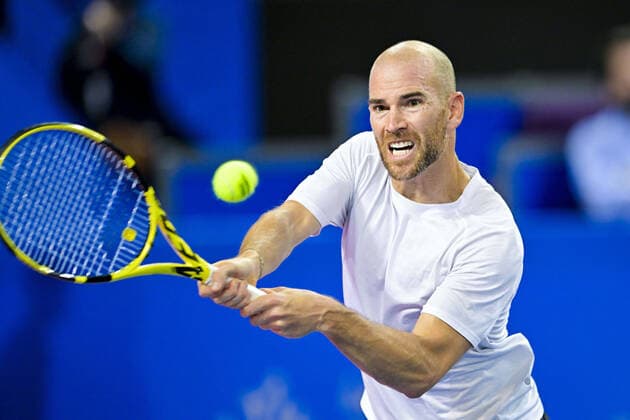 Adrian Mannarino (Fra) TENNIS : Open Sud de France 2022 - Montpellier - 01 02 2022 JBAutissier Panoramic 