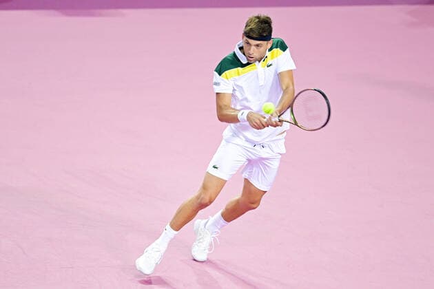 Filip Krajinovic (Srb) TENNIS : Open Sud de France 2022 - Montpellier - 01 02 2022 JBAutissier Panoramic 