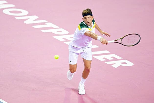 Filip Krajinovic (Srb) TENNIS : Open Sud de France 2022 - Montpellier - 01 02 2022 JBAutissier Panoramic 