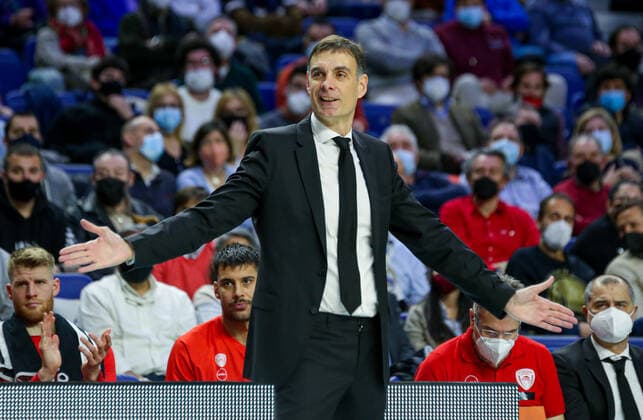 2nd February 2022; Wizink Center; Madrid; Spain; Turkish Airlines Euroleague Basketball; Real Madrid vs Olympiacos Piraeus; Georgios Bartzokas (Olympiacos) Madrid Madrid Spain Baloncesto Copyright: xAlbaxPachecox xAgenciaxLOFx