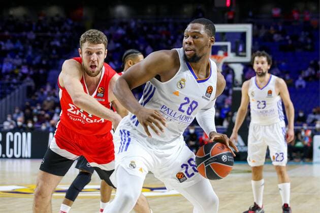 2nd February 2022; Wizink Center; Madrid; Spain; Turkish Airlines Euroleague Basketball; Real Madrid vs Olympiacos Piraeus; Guerschon Yabusele (Madrid) 900 Cordon Press