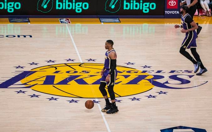 February 2, 2022, Los Angeles, California, USA: Russell Westbrook 0 of the Los Angeles Lakers during their NBA, Basketball Herren, USA game against the Portland Trailblazers on Wednesday February 2, 2022 at Crypto.com Arena in Los Angeles, California. PI Los Angeles USA - ZUMAp124 20220202_zaa_p124_004 Copyright: xJAVIERxROJASx