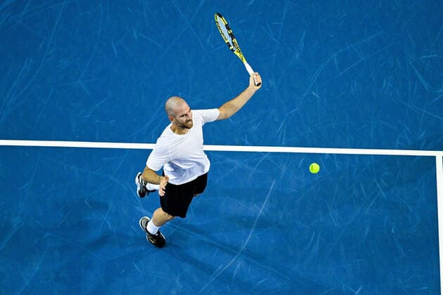 Adrian Mannarino (Fra) TENNIS : Open Sud de France 2022 - Montpellier - 03 02 2022 JBAutissier Panoramic 