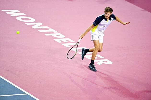 David Goffin (Bel) TENNIS : Open Sud de France 2022 - Montpellier - 03 02 2022 JBAutissier Panoramic 