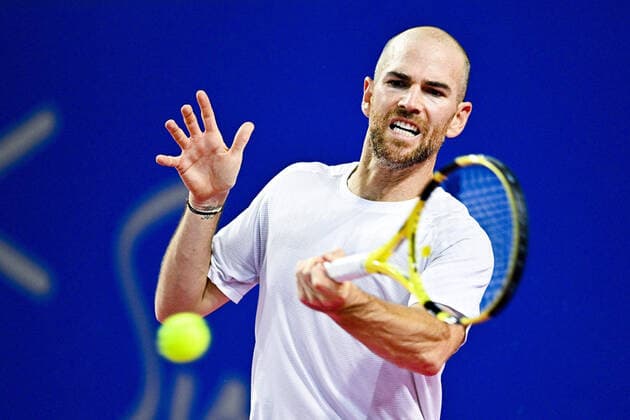 Adrian Mannarino (Fra) TENNIS : Open Sud de France 2022 - Montpellier - 03 02 2022 JBAutissier Panoramic 