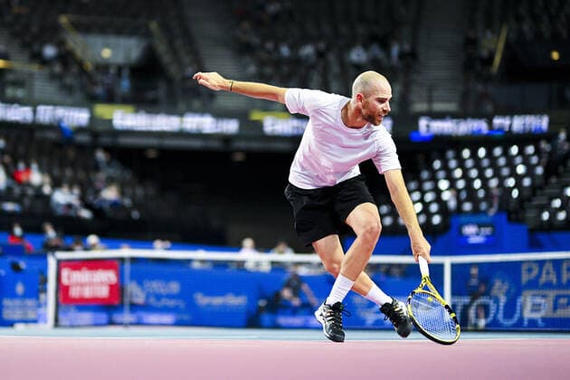 Adrian Mannarino (Fra) TENNIS : Open Sud de France 2022 - Montpellier - 03 02 2022 JBAutissier Panoramic 