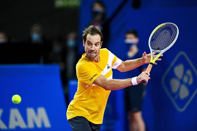 Richard Gasquet (Fra) TENNIS : Open Sud de France 2022 - Montpellier - 03 02 2022 JBAutissier Panoramic 