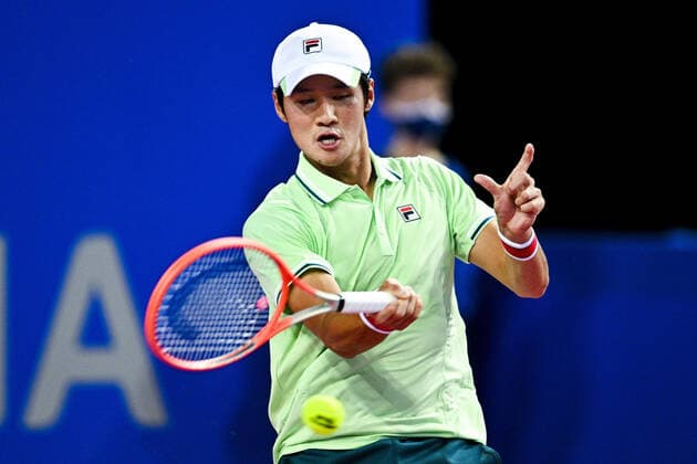 Kwon Soon Woo (Kor) TENNIS : Open Sud de France 2022 - Montpellier - 03 02 2022 JBAutissier Panoramic 