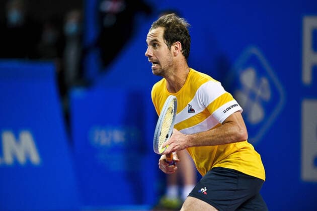 Richard Gasquet (Fra) TENNIS : Open Sud de France 2022 - Montpellier - 03 02 2022 JBAutissier Panoramic 