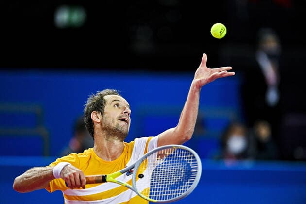 Richard Gasquet (Fra) TENNIS : Open Sud de France 2022 - Montpellier - 03 02 2022 JBAutissier Panoramic 