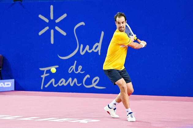 Richard Gasquet (Fra) TENNIS : Open Sud de France 2022 - Montpellier - 03 02 2022 JBAutissier Panoramic 