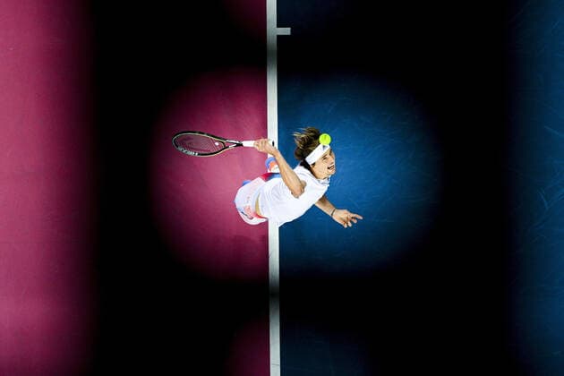 Alexander Zverev (Ger) TENNIS : Open Sud de France 2022 - Montpellier - 03 02 2022 JBAutissier Panoramic 