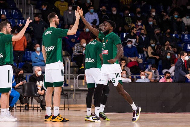 February 3, 2022, Barcelona, Barcelona, Spain: Daryl Macon Jr. of Panathinaikos OPAP Athens during the Turkish Airlines EuroLeague match between FC Barcelona, Barca and Panathinaikos OPAP Athens at Palau Blaugrana on February 03, 2022 in Barcelona, Spain. Barcelona Spain - ZUMAa181 20220203_zaa_a181_012 Copyright: xJavierxBorregox