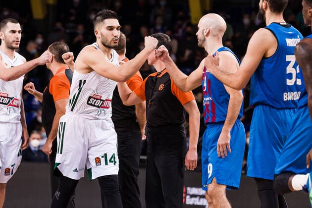 February 3, 2022, Barcelona, Barcelona, Spain: Leonidas Kaselakis of Panathinaikos OPAP Athens during the Turkish Airlines EuroLeague match between FC Barcelona, Barca and Panathinaikos OPAP Athens at Palau Blaugrana on February 03, 2022 in Barcelona, Spain. Barcelona Spain - ZUMAa181 20220203_zaa_a181_019 Copyright: xJavierxBorregox