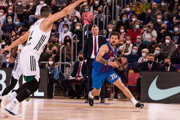 February 3, 2022, Barcelona, Barcelona, Spain: Nico Laprovittola of FC Barcelona, Barca in action during the Turkish Airlines EuroLeague match between FC Barcelona and Panathinaikos OPAP Athens at Palau Blaugrana on February 03, 2022 in Barcelona, Spain. Barcelona Spain - ZUMAa181 20220203_zaa_a181_031 Copyright: xJavierxBorregox
