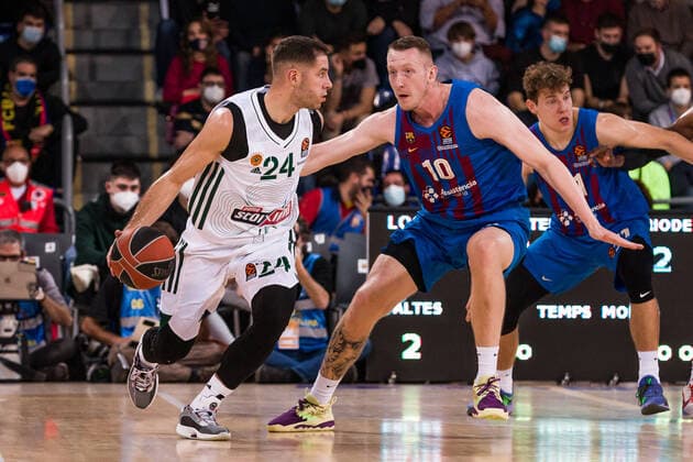 February 3, 2022, Barcelona, Barcelona, Spain: Stefan Jovic of Panathinaikos OPAP Athens in action during the Turkish Airlines EuroLeague match between FC Barcelona, Barca and Panathinaikos OPAP Athens at Palau Blaugrana on February 03, 2022 in Barcelona, Spain. Barcelona Spain - ZUMAa181 20220203_zaa_a181_050 Copyright: xJavierxBorregox
