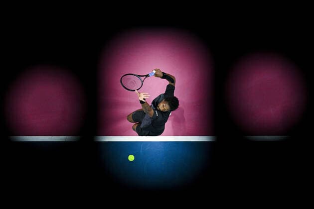 Gael Monfils (Fra) TENNIS : Open Sud de France 2022 - Montpellier - 03 02 2022 JBAutissier Panoramic 