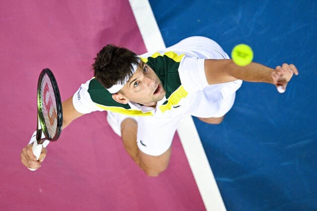 Filip Krajinovic (Srb) TENNIS : Open Sud de France 2022 - Montpellier - 04 02 2022 JBAutissier Panoramic 