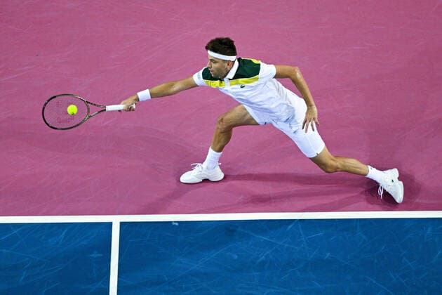 Filip Krajinovic (Srb) TENNIS : Open Sud de France 2022 - Montpellier - 04 02 2022 JBAutissier Panoramic 